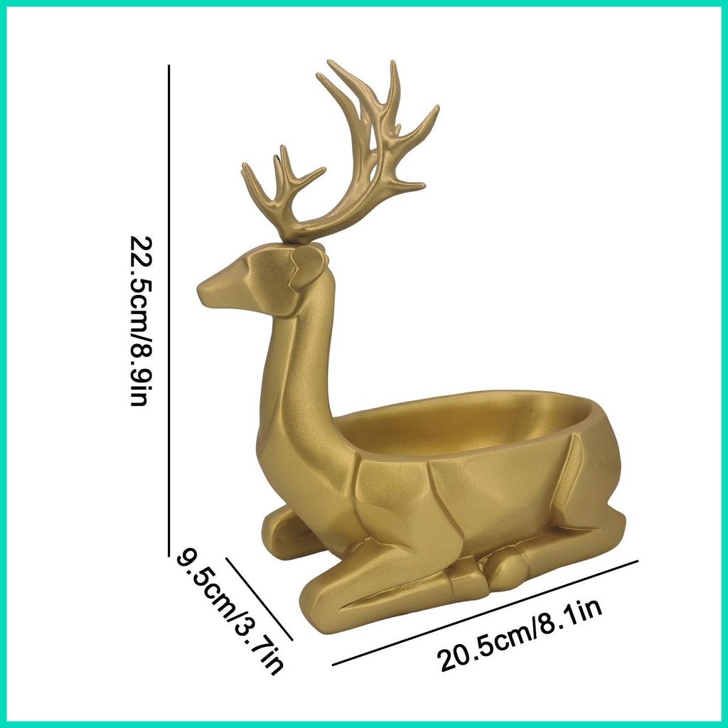 Tượng Hươu Bằng Resin Resin Kèm Giỏ Đựng Để Bàn Trang Trí Nội Thất