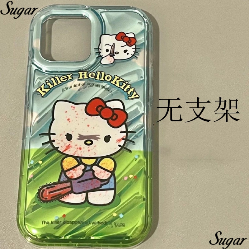 ✅Ốp Điện Thoại Dẻo Họa Tiết Hoạt Hình kitty Dễ Thương Chống Sốc Kèm Giá Đỡ Cho Iphone12 11 14iPhone13 XDHK