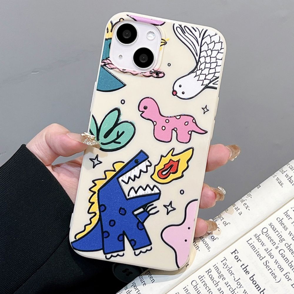 Ốp Điện Thoại TPU Mềm Chống Sốc Chống Bụi Hình Khủng Long Cho IPhone 14 Pro Max 13 12 11 Pro Max XS XR 7 8 Plus