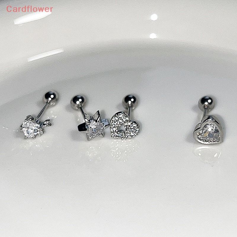 1 Đôi Khuyên Tai Hình Trái Tim Đôi Cánh Bằng Thép Không Gỉ Dễ Thương Cho Nữ