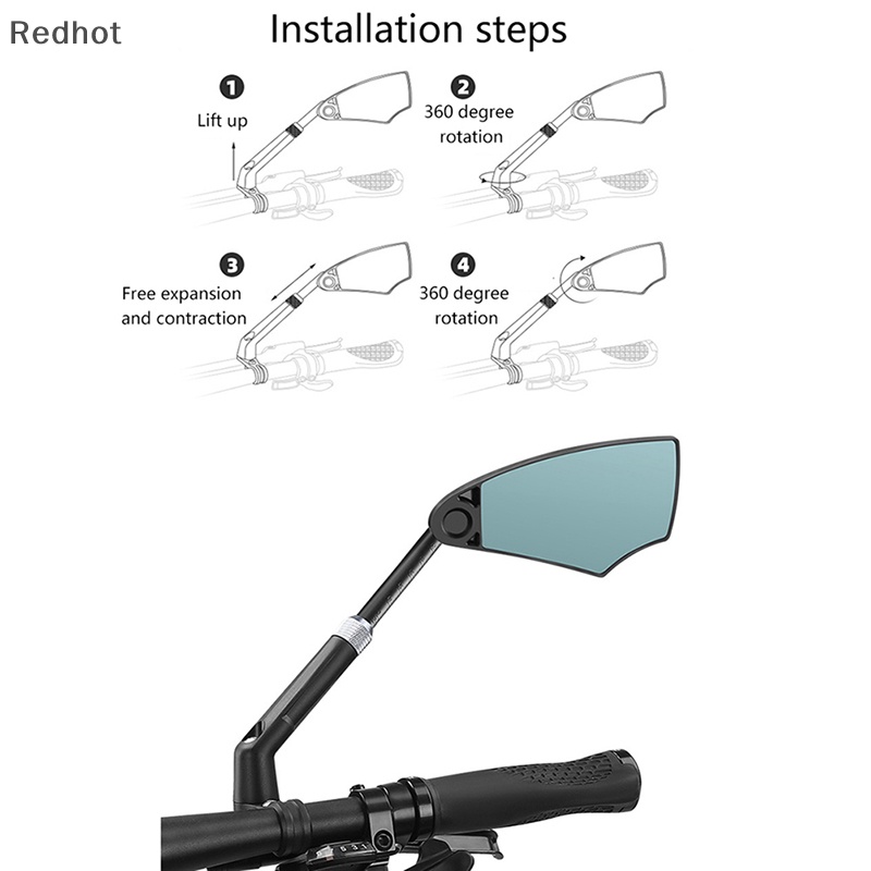 Gương Chiếu Hậu Chống Chói Gắn Tay Lái Xe Đạp Có Thể Thu Vào