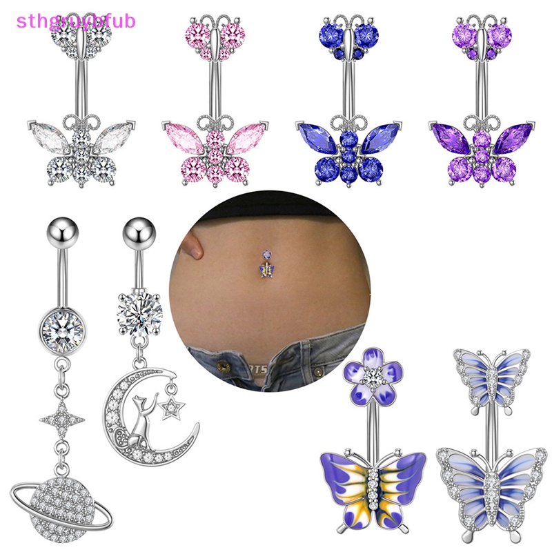 1 Khuyên Rốn Hình Bướm Đính Đá Zircon Thời Trang