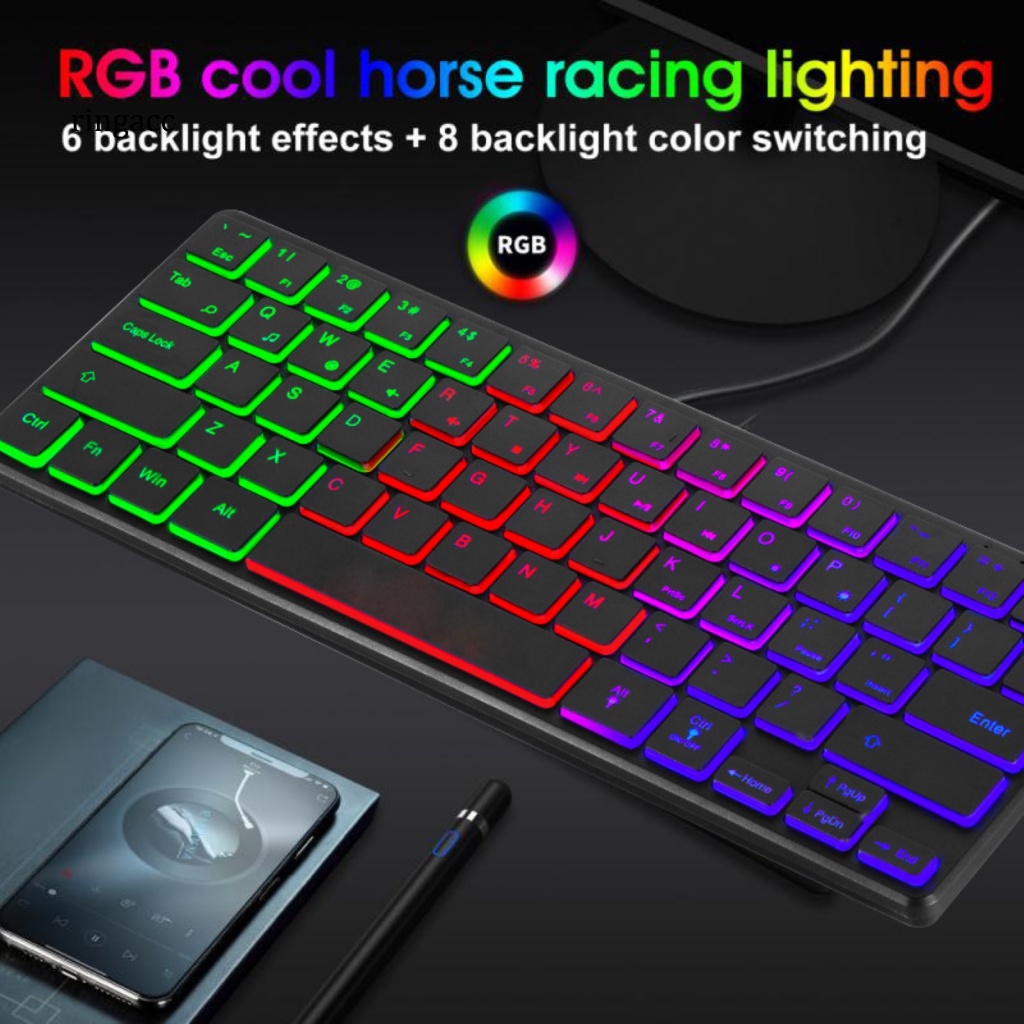 Bàn Phím RGA 64 Phím Có Đèn Nền RGB Dành Cho Máy Tính Laptop