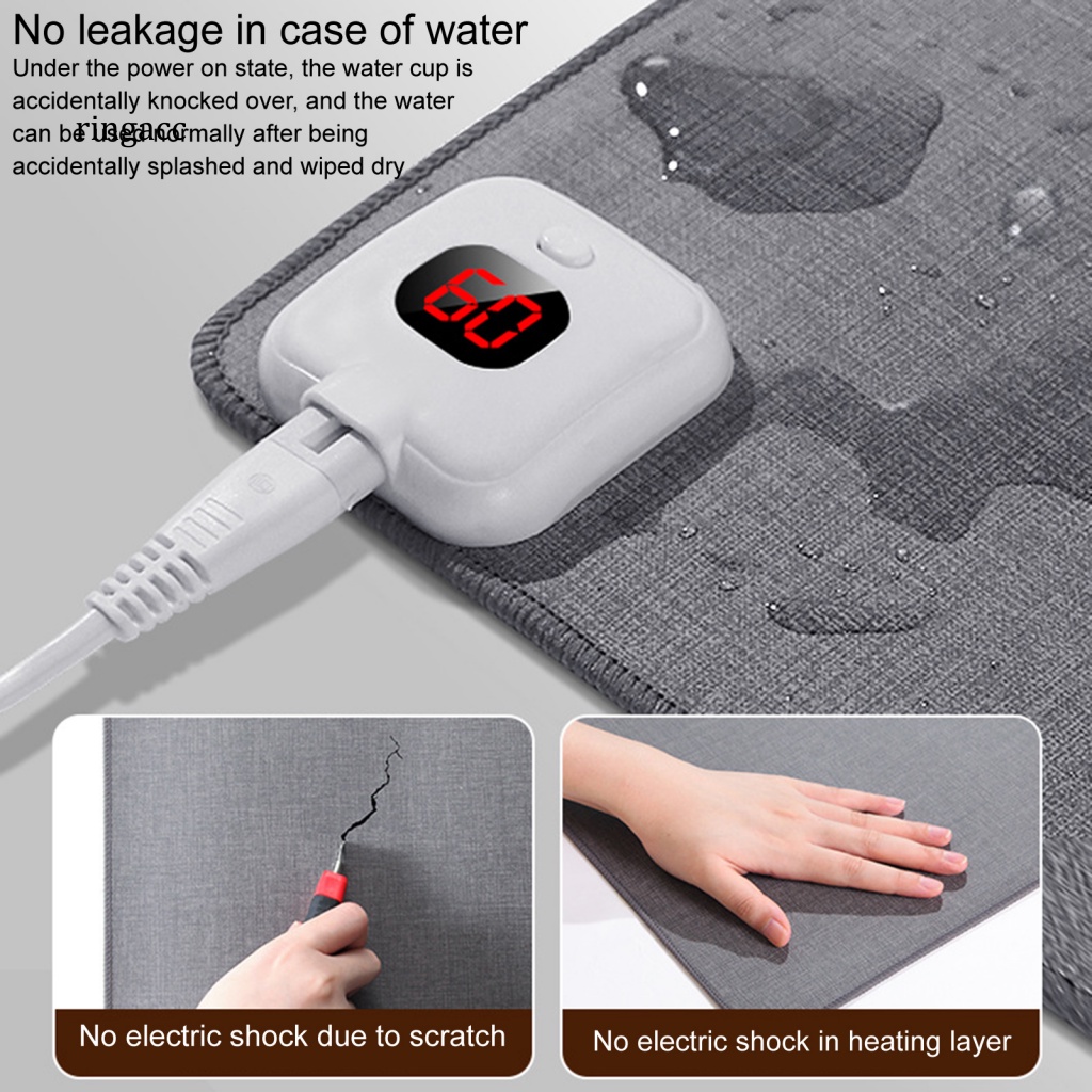 Tấm Lót Chuột Sưởi Ấm Điện Tử 6 Bánh Răng Chống Trượt Thoải Mái Chống Văng Có Thể Điều Chỉnh Nhiệt Độ Kỹ Thuật Số Dành Cho Gia Đình