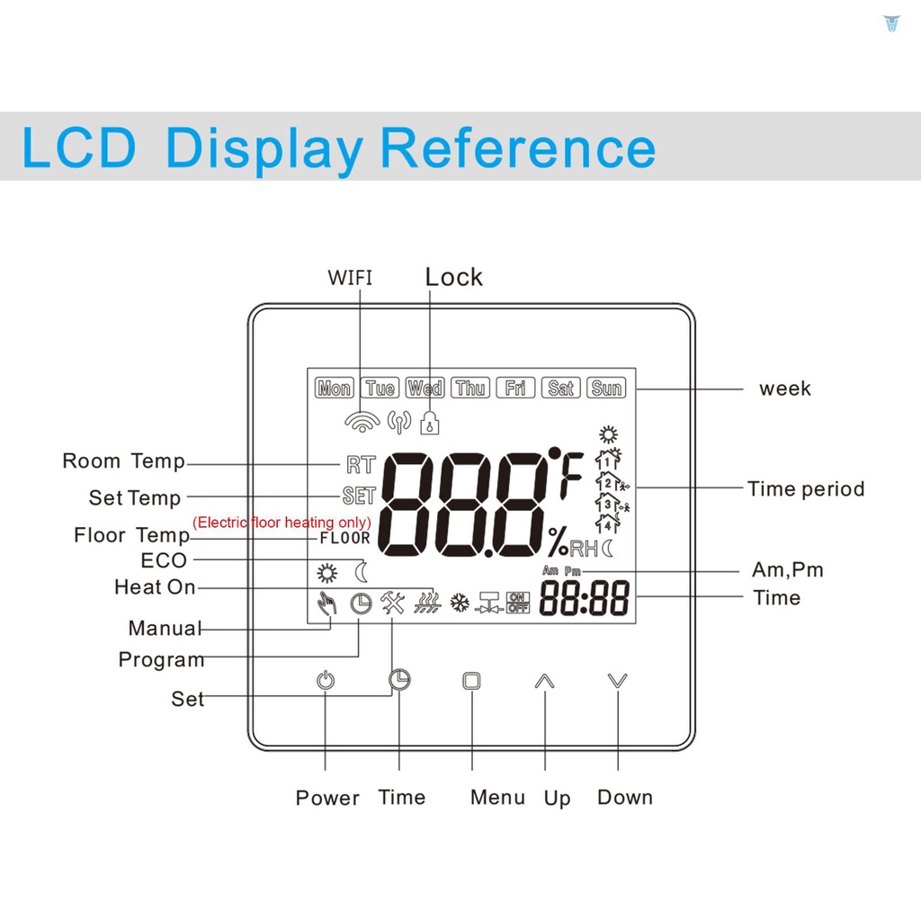 Nhiệt Kế Thông Minh 5A Điều Khiển Bằng Giọng Nói Có Màn Hình LCD Cảm Ứng Tiện Dụng