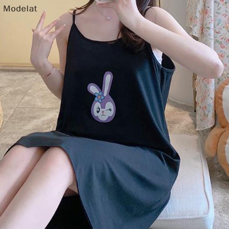 Đồ ngủ Hai Dây Cỡ Lớn In Họa Tiết Hoạt Hình Dễ Thương Thời Trang Mùa Hè Cho Bạn Gái