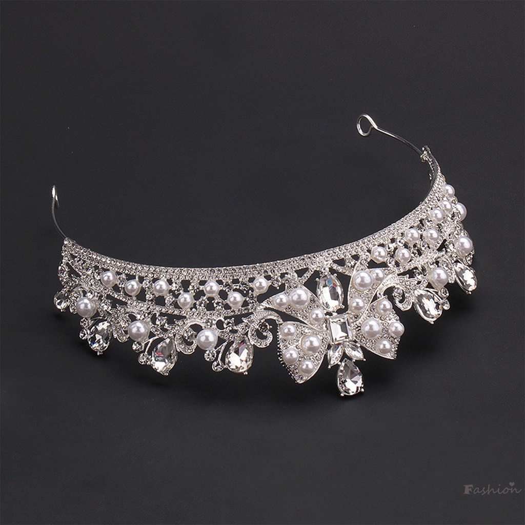 Vương Miện Nữ Hoàng Đính Hạt Giả Ngọc Trai