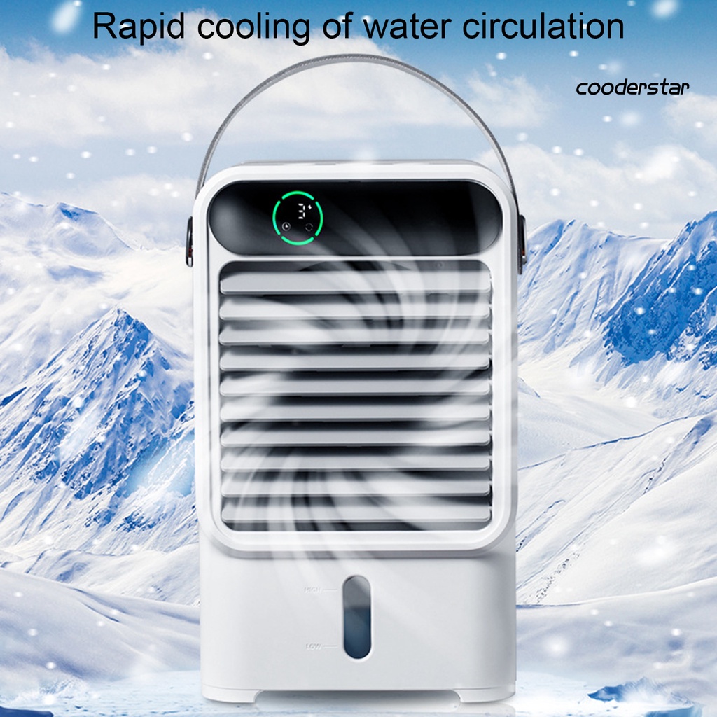 Quạt Điều Hòa Không Khí 1500mAh Bằng Nhựa Có Màn Hình Kỹ Thuật Số Tiện Dụng Cho Mùa Hè