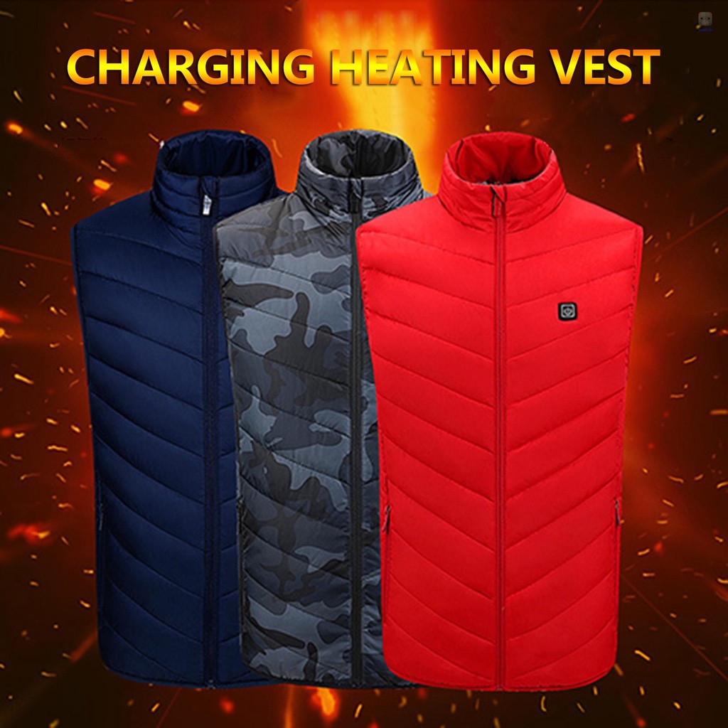 Áo Khoác Sưởi Ấm Không Tay Bằng Sợi Carbon Có Cổng Sạc USB Cho Nam Và Nữ