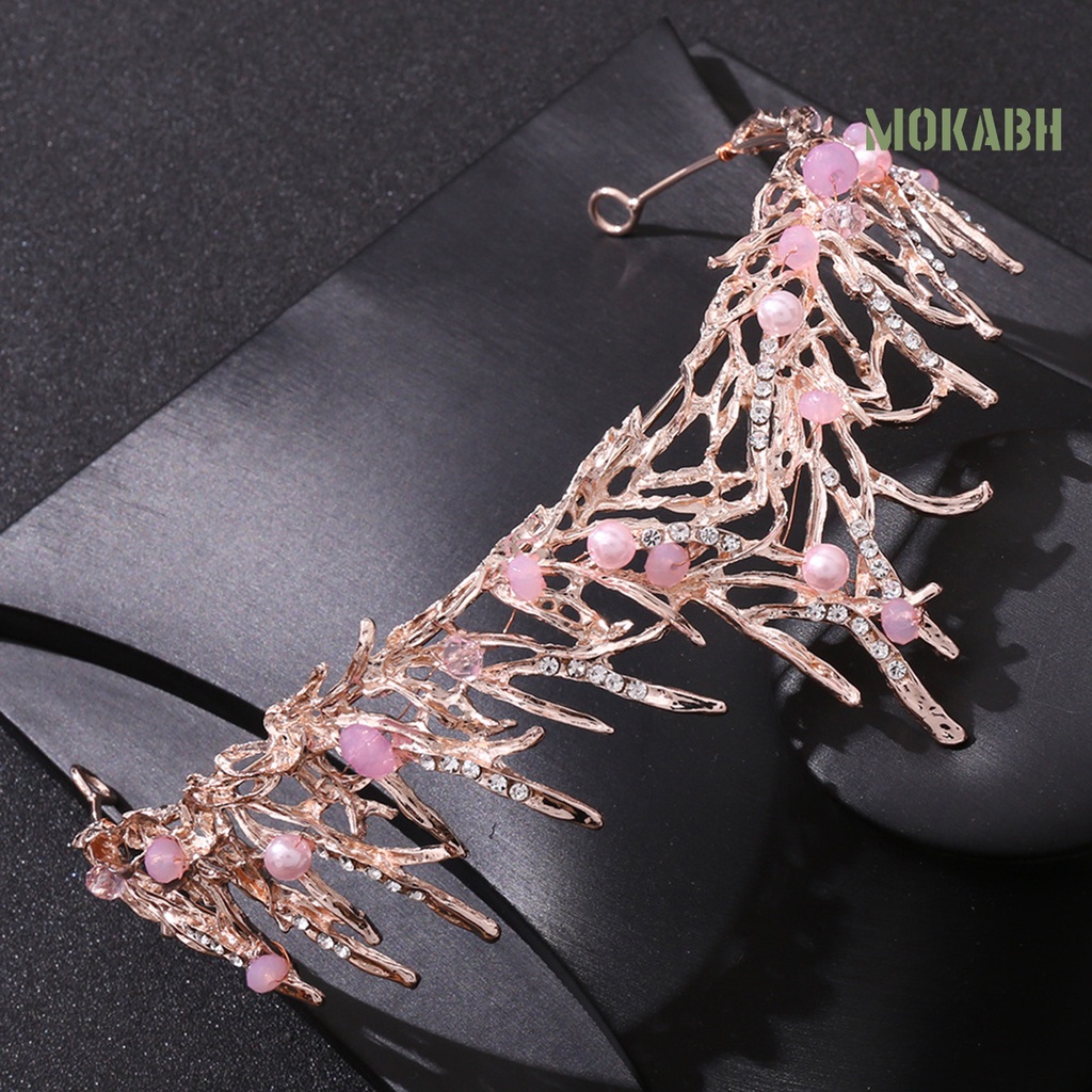 Vương Miện Cài Tóc Đính Đá Và Ngọc Trai Nhân Tạo Thời Trang