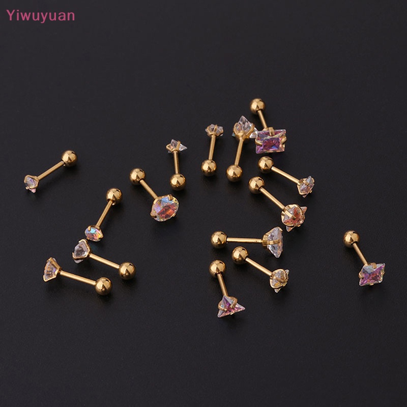 1 Khuyên Tai Xoắn Ốc Đính Đá Zircon Nhiều Màu Mới