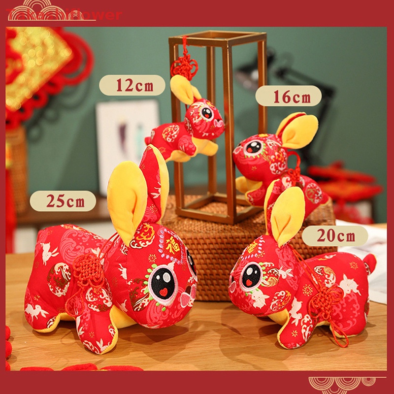 Thỏ Nhồi Bông 12 / 15cm 2023 Phong Cách Trung Hoa Hoạt Hình Xinh Xắn