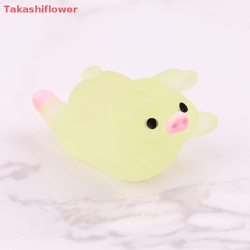 Set 5 / 10 Quả Bóng Dạ Quang Hình Chú Heo Mochi Dễ Thương Trang Trí Đồ Chơi Giảm Căng Thẳng DIY