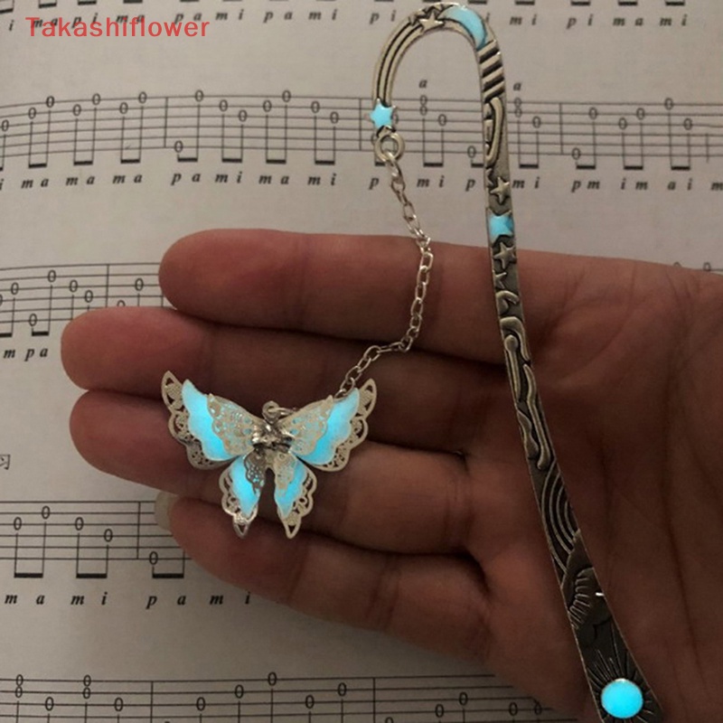 (Takashiflower) Bookmark Bươm Bướm Phát Quang Dùng Làm Thẻ Đánh Dấu Sách Ban Đêm