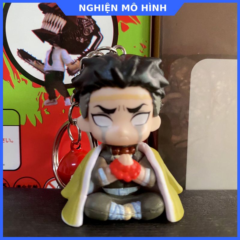 Móc khóa mô hình nhân vật ngồi Thanh gươm diệt quỷ Tanjiro Nezuko Zenitsu Inosuke Shinobu Giyuu Kimetsu No Yaiba