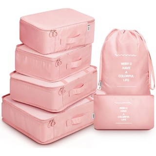 Set 6 túi đựng đồ du lịch khóa zip chống thấm nước tiện dụng