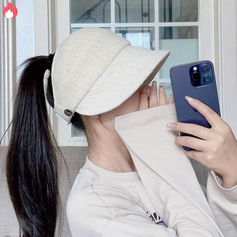 Mũ Lưỡi Trai Hở Chóp Thoáng Khí Chống Tia UV Họa Tiết Hoa Thời Trang Cho Nữ RYVN