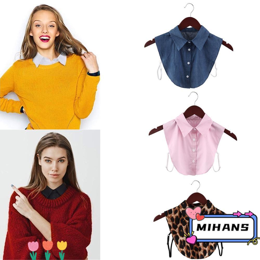 Cổ Áo Sơ Mi Giả Họa Tiết Da Báo Màu Trắng / Đen Thời Trang Cho Nam Và Nữ