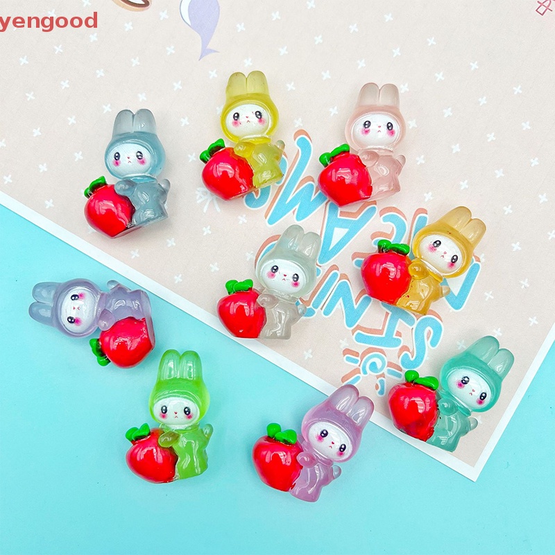 Bộ 2 Đồ trang trí Thỏ Bunny Hoạt Hình Phát Sáng Dùng Trang Trí Tiểu Cảnh