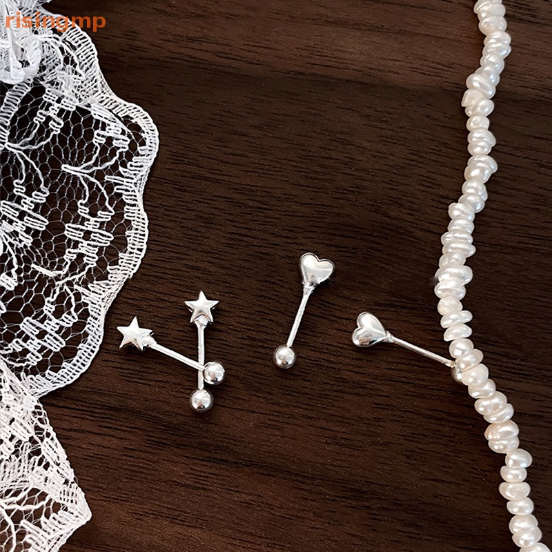 1 Đôi Bông Tai Hình Trái Tim Ngôi Sao Xương / Xoắn Ốc Thời Trang Cho Nữ