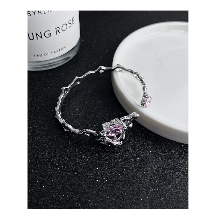 Vòng Tay Họa Tiết Trái Tim Màu Hồng Phong Cách hip hop Hàn Quốc Ngọt Ngào niche y2k