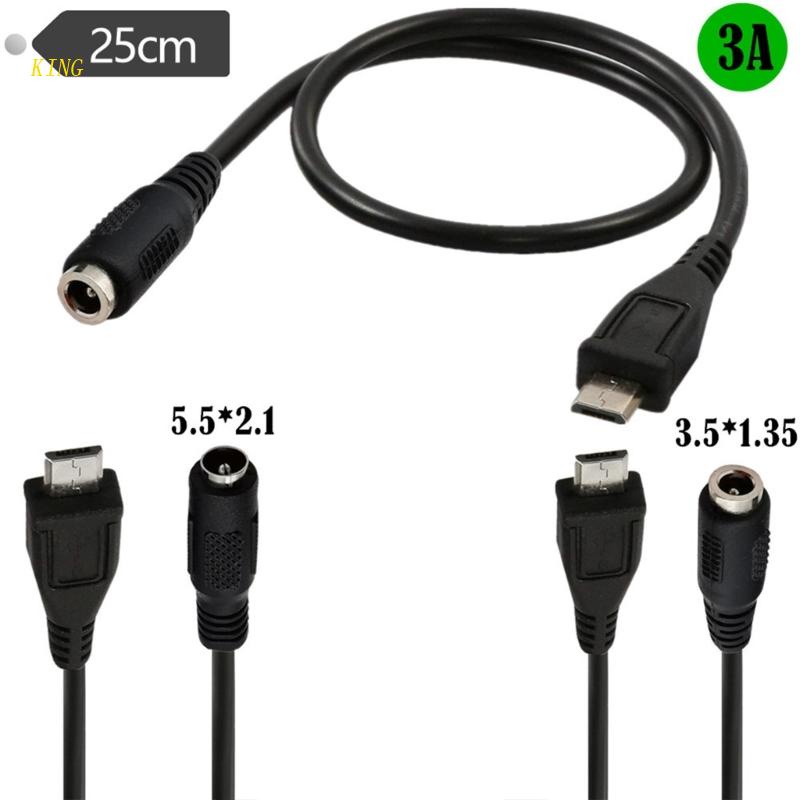 Dây Cáp Sạc KING 3.5x1.35mm / 5.5x2.1mmDC Female Sang Micro USB Hiệu Quả Bền Lâu