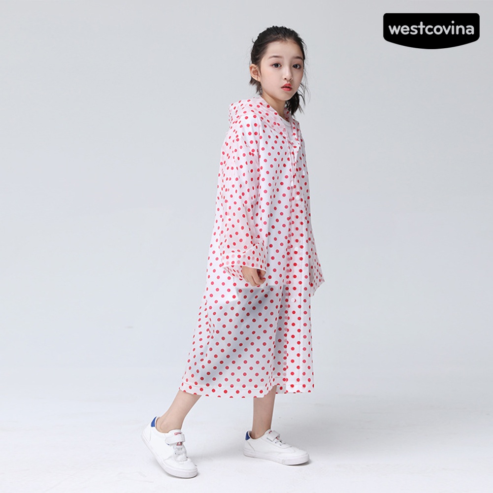 [COD]☁Áo Mưa Chấm Bi Có Mũ Trùm Tiện Lợi Dành Cho Bé