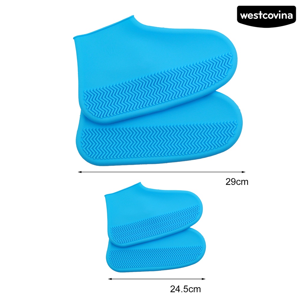 [COD]☁1 Cặp Vỏ Bọc Giày Đi Mưa Bằng Silicon Màu Trơn Chống Thấm Nước Tiện Dụng Cho Bé