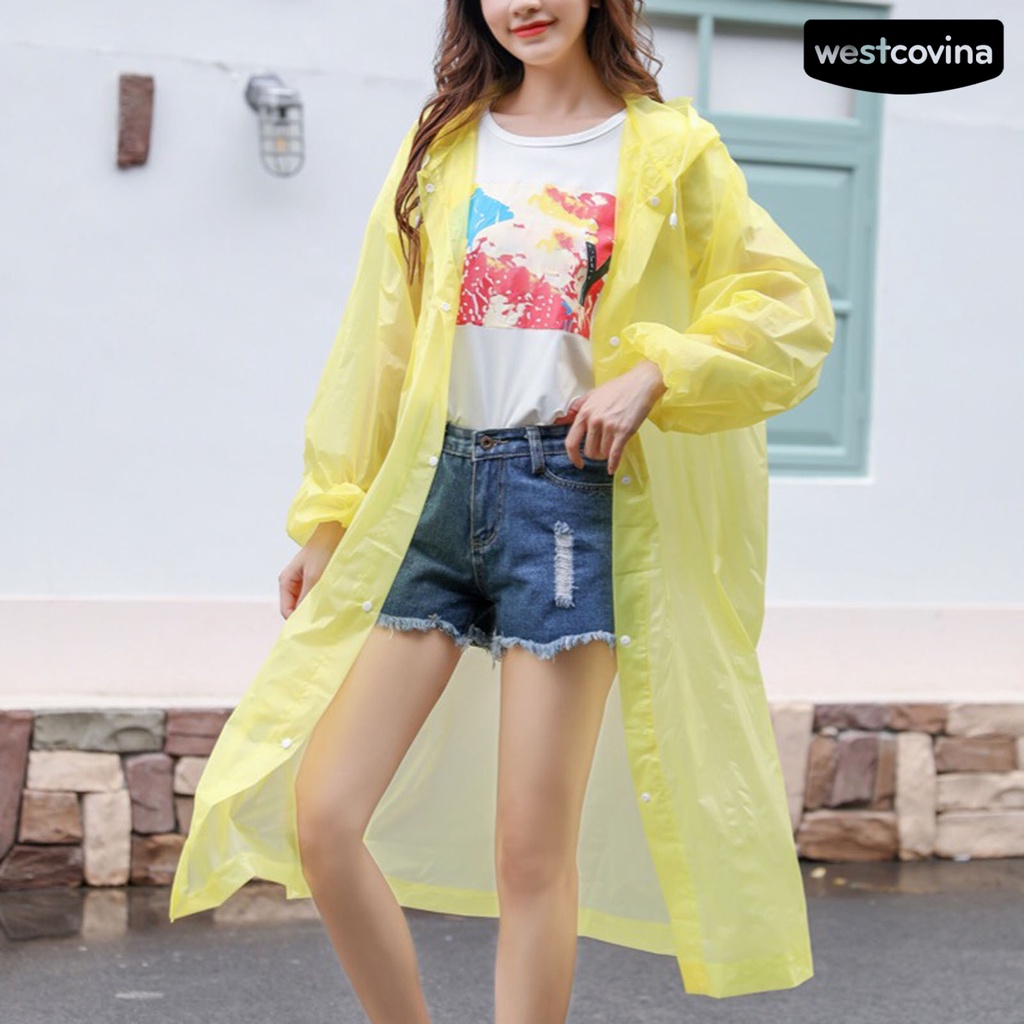 [COD]☁Áo Mưa Dáng Dài Có Mũ Trùm Tiện Lợi Dành Cho Nam Nữ