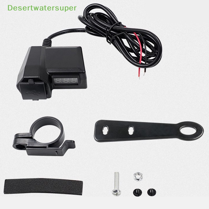 Ổ Cắm Sạc Điện Thoại Hai Cổng USB Cho Xe Mô Tô