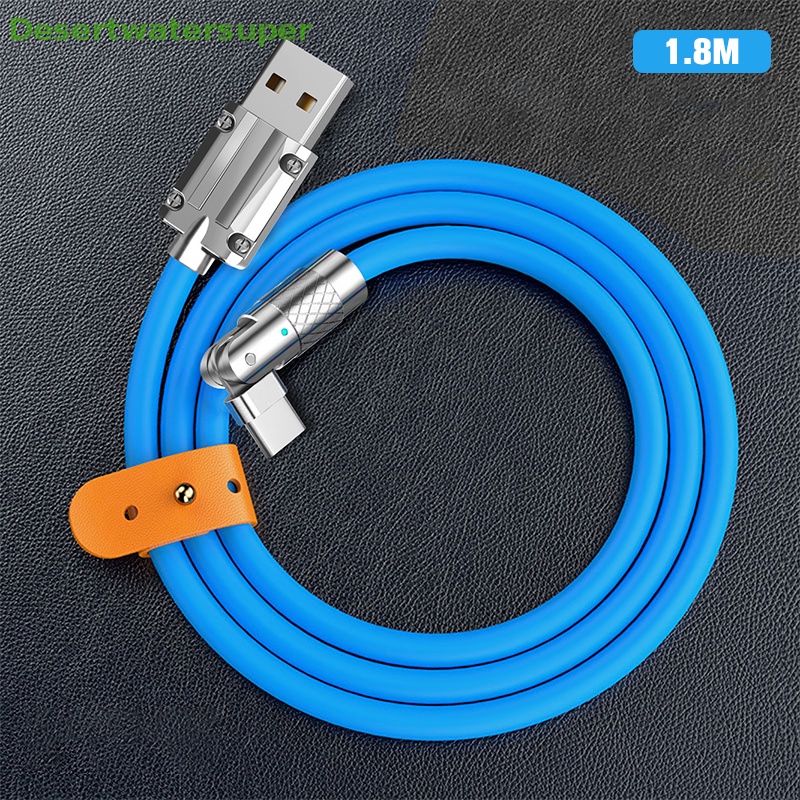 Cáp Sạc Nhanh Type C 120W 6A 180 Độ Bằng Silicone° Dây Cáp Xoay Được Có Thể Xoay Được Tiện Dụng