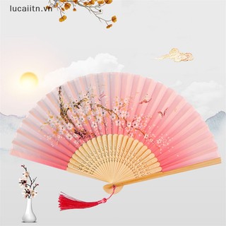 Quạt Xếp Bằng Lụa Phong Cách Trung Hoa Cổ Điển
