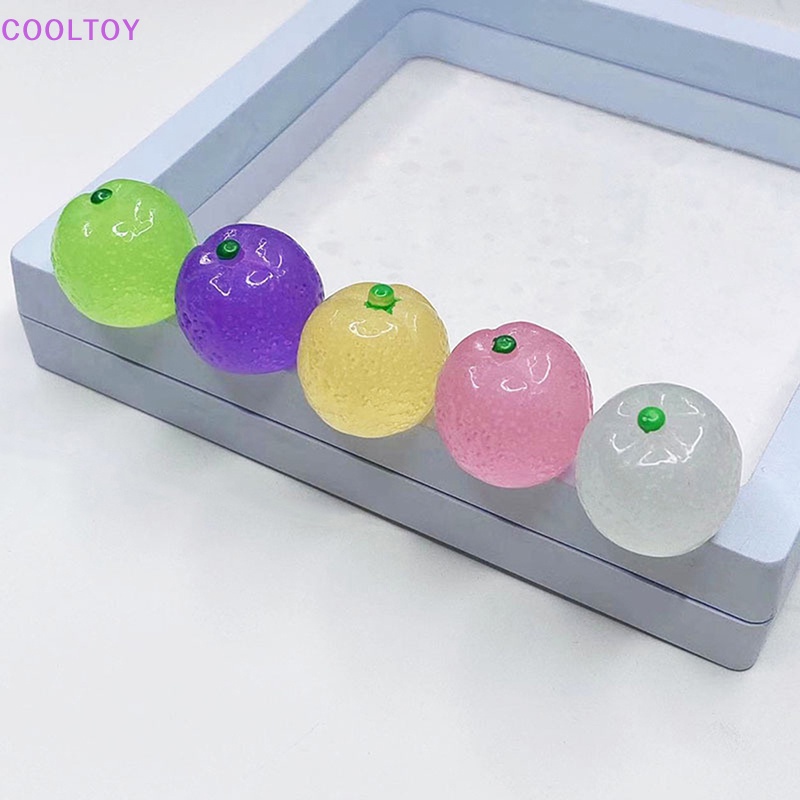 Set 5 Quả Cam Dạ Quang Mini Bằng Nhựa Resin DIY Trang Trí Đa Ứng Dụng
