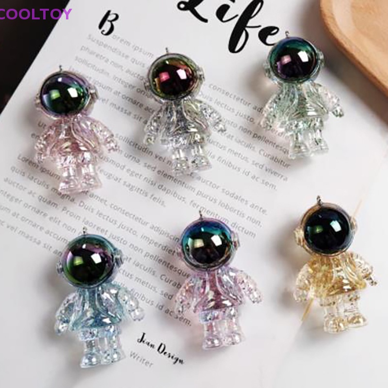 1 Móc Khóa Hình Phi Hành Gia Hoạt Hình Lấp Lánh Nhiều Màu Sắc Dành Cho Nam Và Nữ