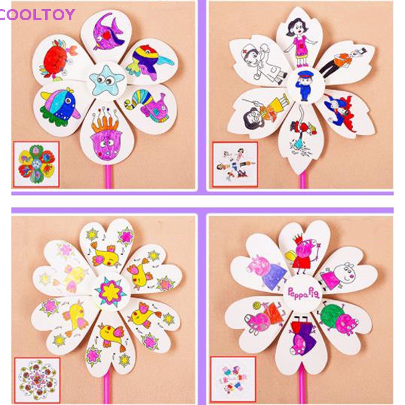 Cối Xay Gió Đồ Chơi Vẽ Tranh Thủ Công DIY Cho Bé Mẫu Giáo