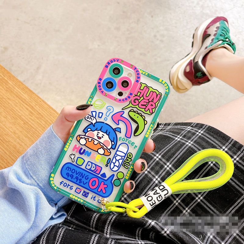 Ốp Điện Thoại Dạ Quang Có Dây Đeo Cho IPhone11 / xsmax 8 13 / 12promax