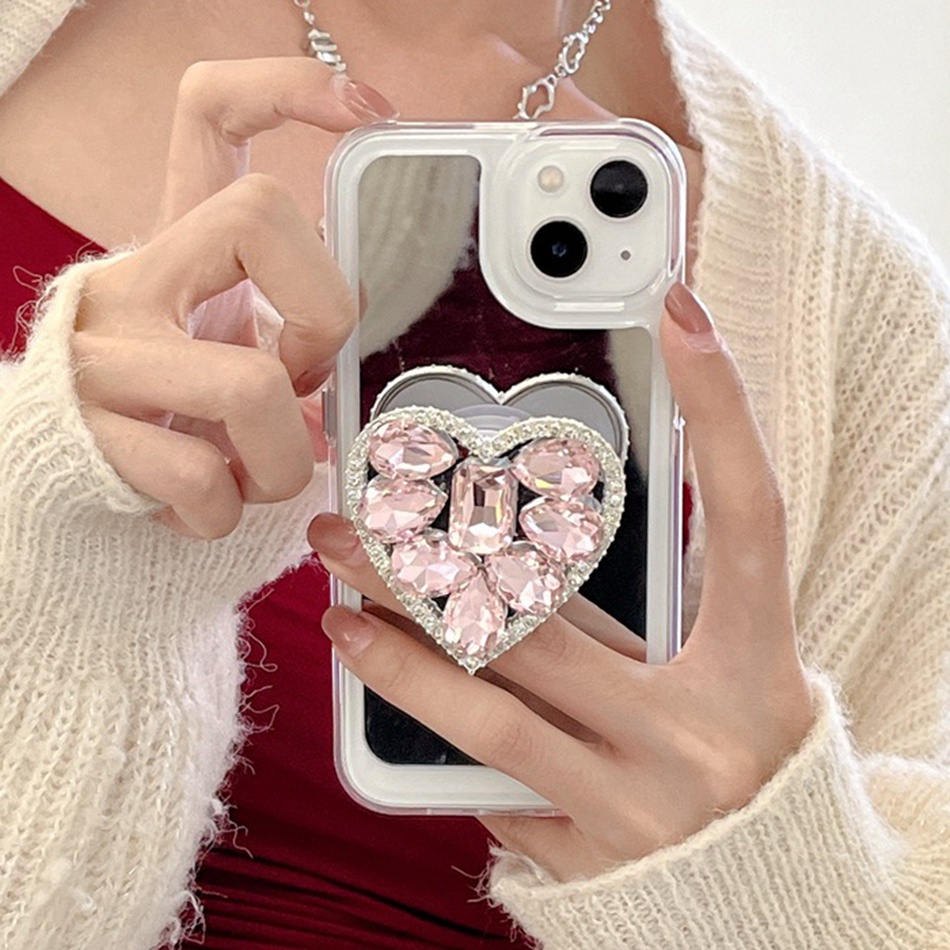 Ốp Điện Thoại Silicone Mềm Chống Sốc Tích Hợp Gương Cho iPhone 6 6S 7 8 Plus 11 12 13 14 Pro MAX Mini 11Pro X XR XS MAX