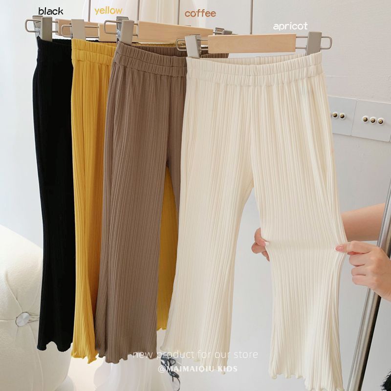 Quần Ống Loe Bằng Lụa Mát Mỏng Phong Cách Công Chúa Phương Tây Thời Trang Mùa Hè 2023 Dành Cho Bé Gái