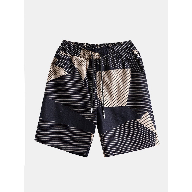 Bộ Áo Sơ Mi In Họa Tiết Hình Học Phối Quần Short Cá Tính Cho Bé