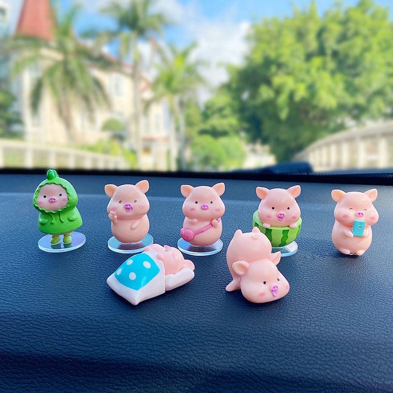 New Piggy Car Decoration Vehicle Center Console Personalized Creative Car Decoration Car Interior Decorations Goddess Style baln