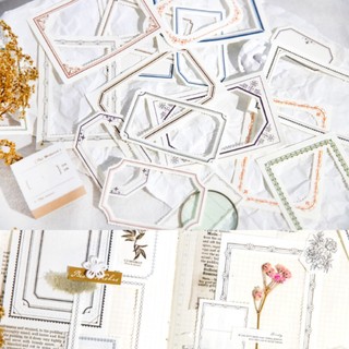 Set 40 tấm giấy note mix nhiều hình ảnh khung hình tách rời trang trí journal