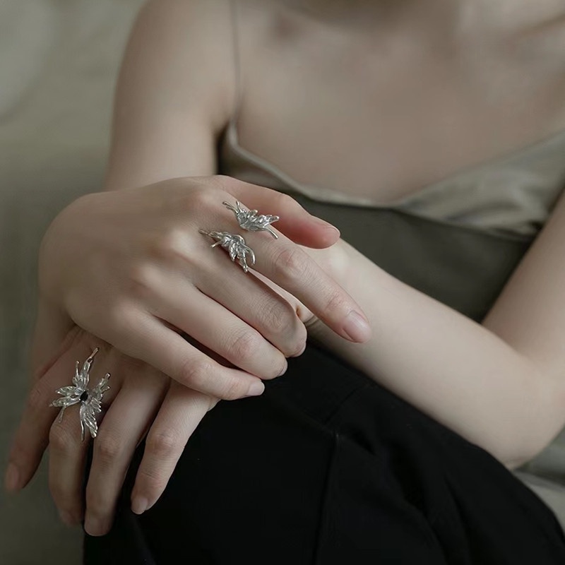 Nhẫn Hở Hình Bướm Phong Cách Gothic Punk Cổ Điển Thời Trang Cho Nữ