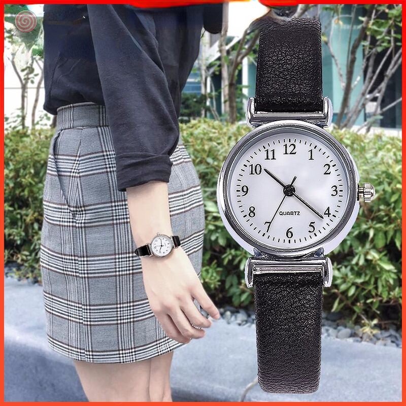 Đồng Hồ Đeo Tay Máy Quartz Dây Da Thiết Kế Đơn Giản Cho Nữ HSU