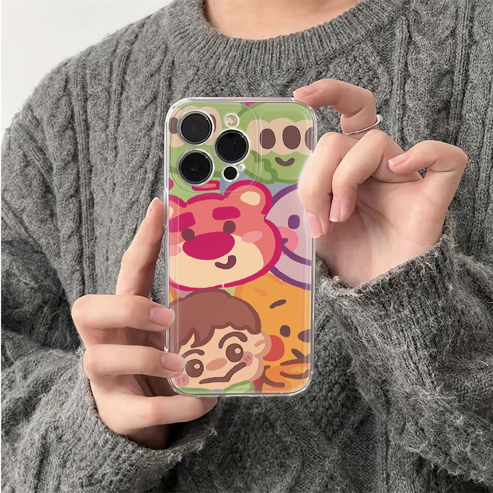 ✅Ốp Điện Thoại Mềm Chống Sốc Hình Gấu Và Dâu Tây Cho Iphone12 Plus14Pro11136In 78max