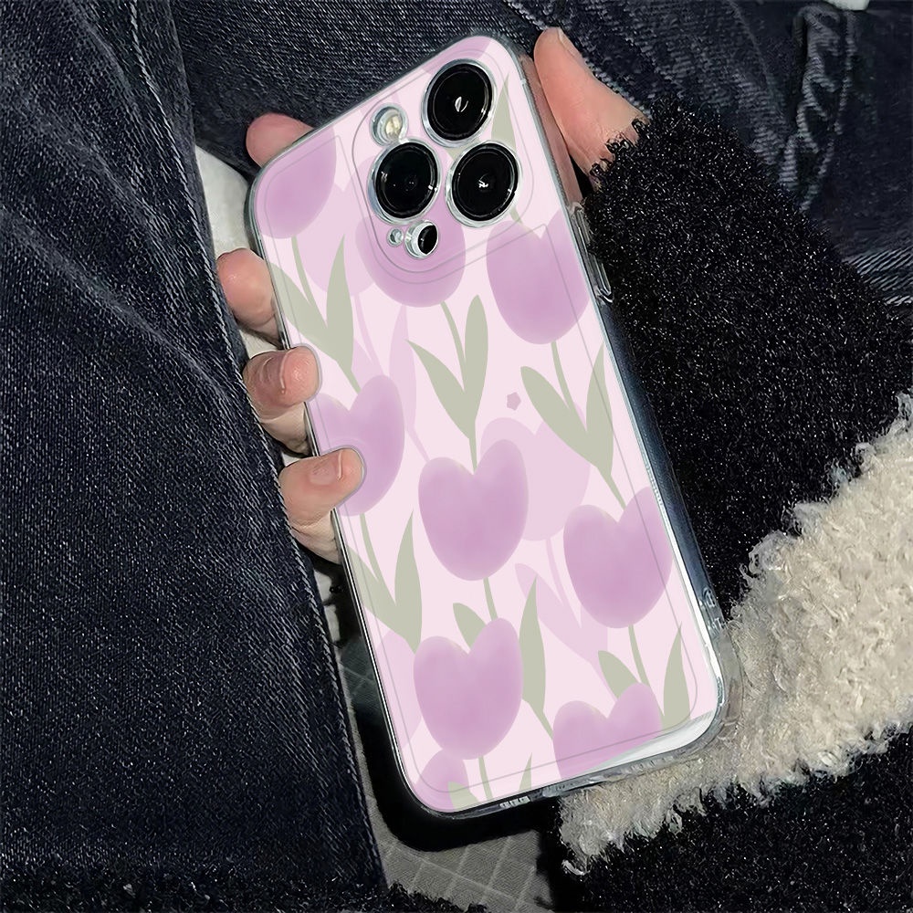 ✅Ốp Điện Thoại Mềm Chống Sốc Họa Tiết Hoa Tulip 72NV Cho Iphone 6In78Plus 1113 1214Pro max