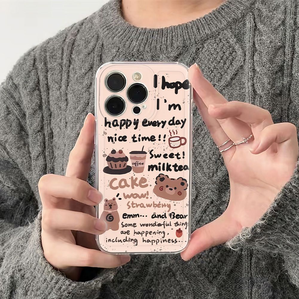 ✅Ốp Điện Thoại Dẻo Họa Tiết Chú Gấu Dễ Thương Chống Sốc Cho Iphone 14pro 11iPhone12 Plus6In 1378 max H8XD