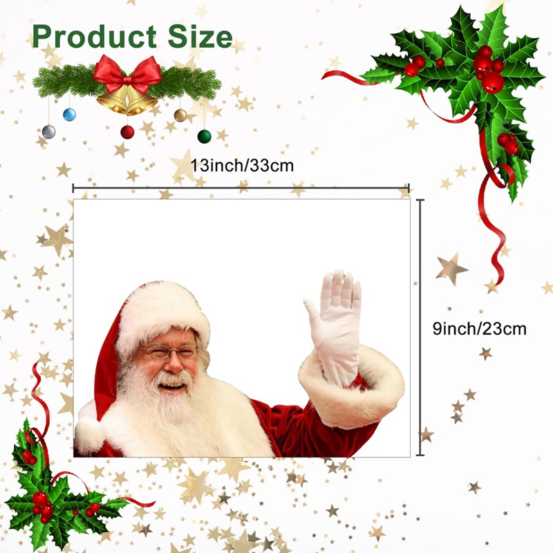 Bộ 2 Miếng Dán Trang Trí Cửa Sổ Xe Hơi Họa Tiết Giáng Sinh Dễ Thương