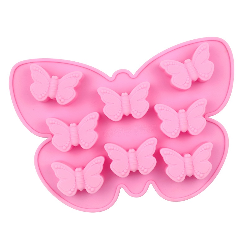 Khuôn Silicone 8 Ngăn Làm Bánh Hình Bướm Xinh Xắn