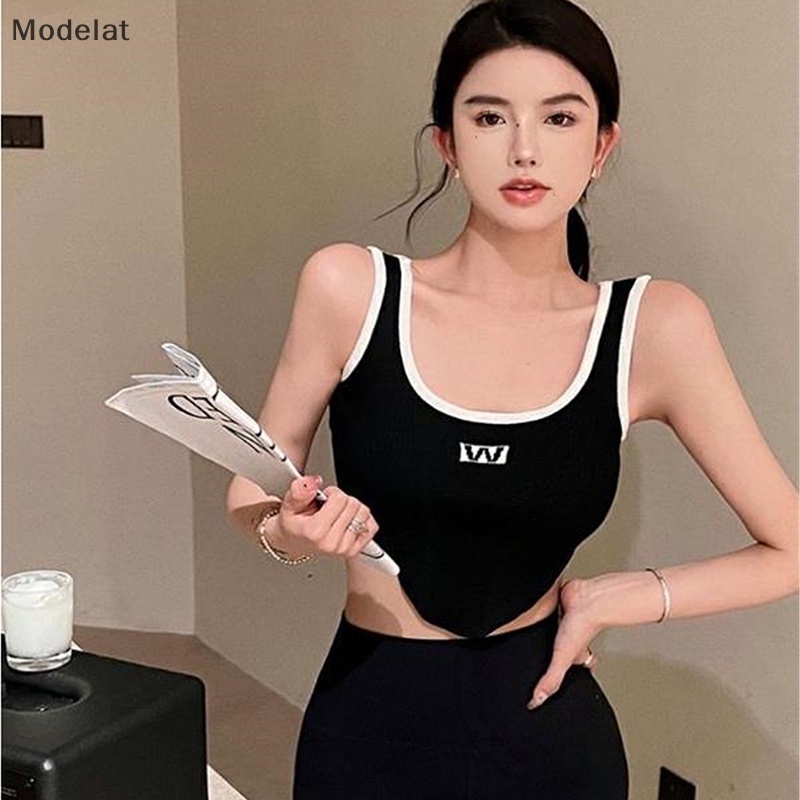 Mfc Áo Dệt Kim Sát Nách Màu Sắc Tương Phản Thời Trang Mùa Hè Quyến Rũ Cho Nữ