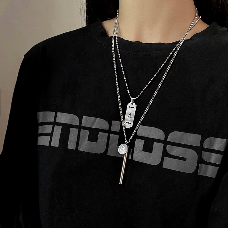 Vòng cổ Cặp Hình Cột Phong Cách Hip Hop Thời Trang